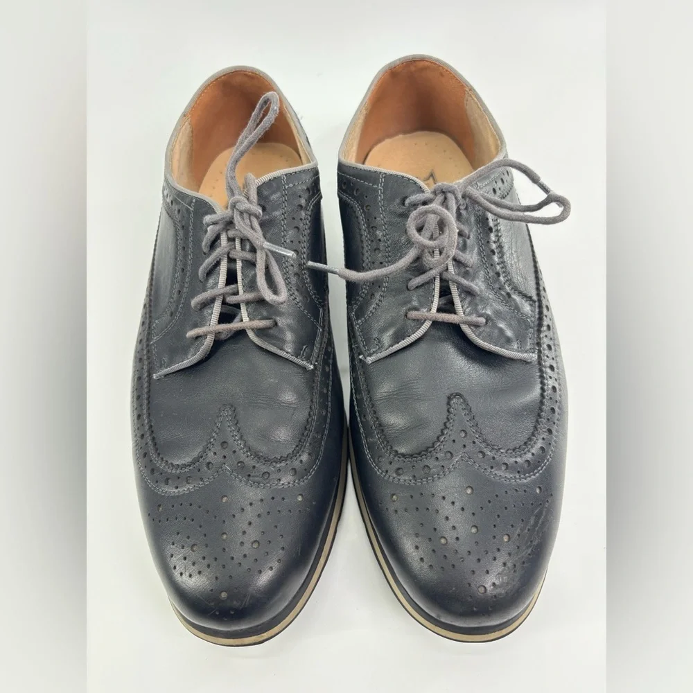 Florsheim limited indigo flux wingtip oxfords 10 black work office comfort